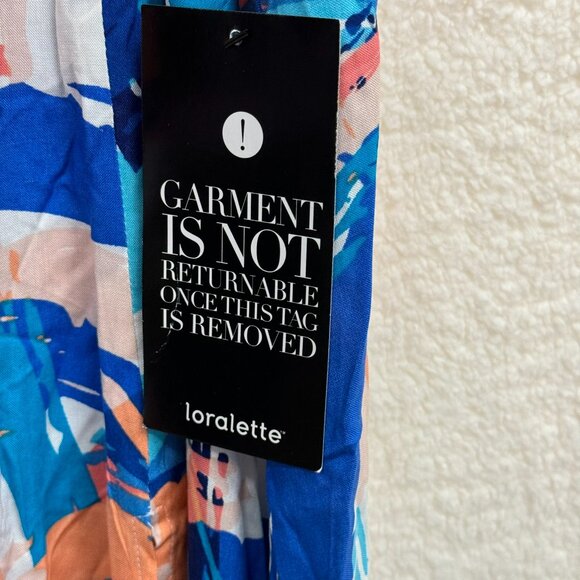 LORALETTE - Raelynn Dress Abstract Smocking Maxi NEW - Picture 7 of 13